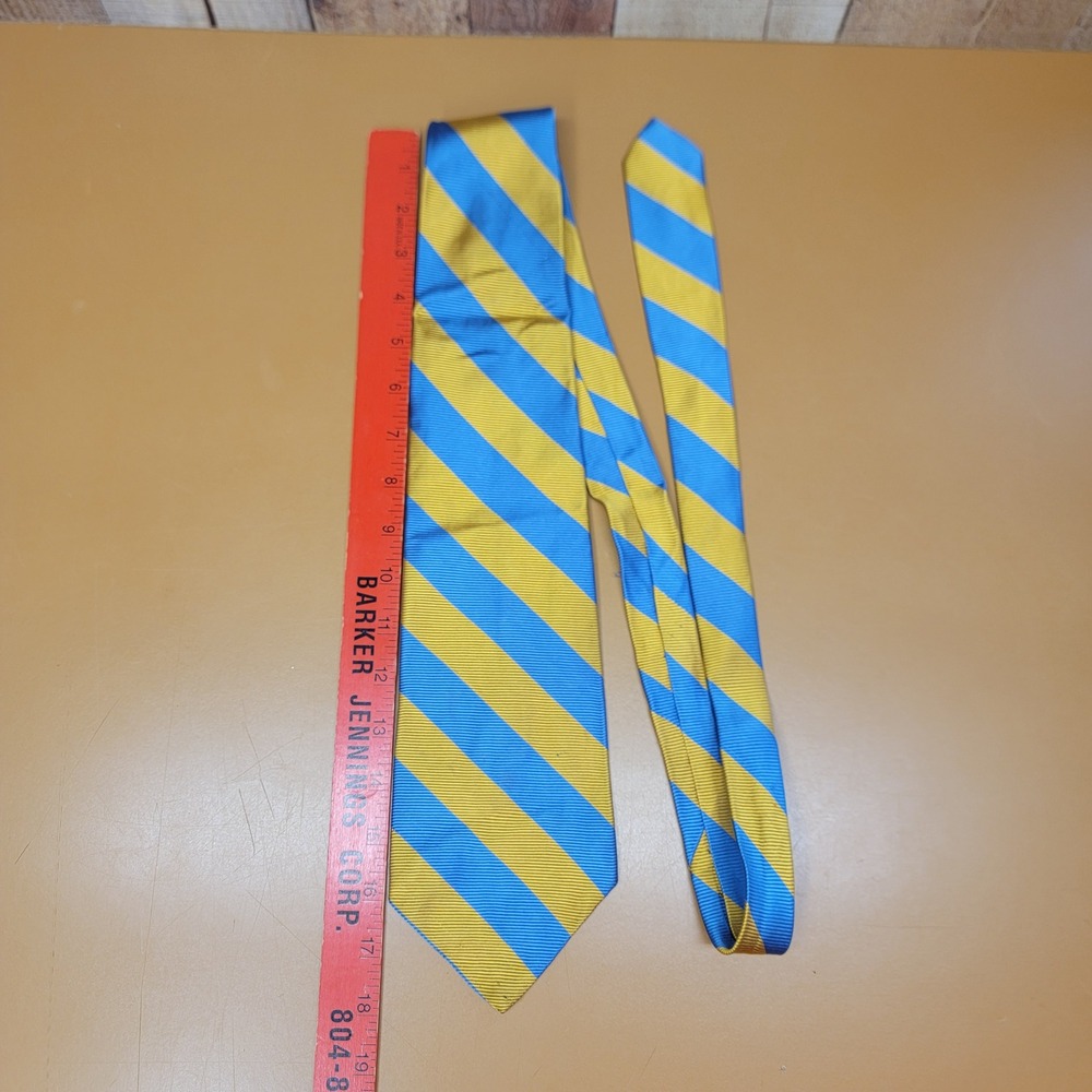 Liebert Mens Silk Tie Blue Gold Striped Rep Classic Vintage Necktie Alfred Neys